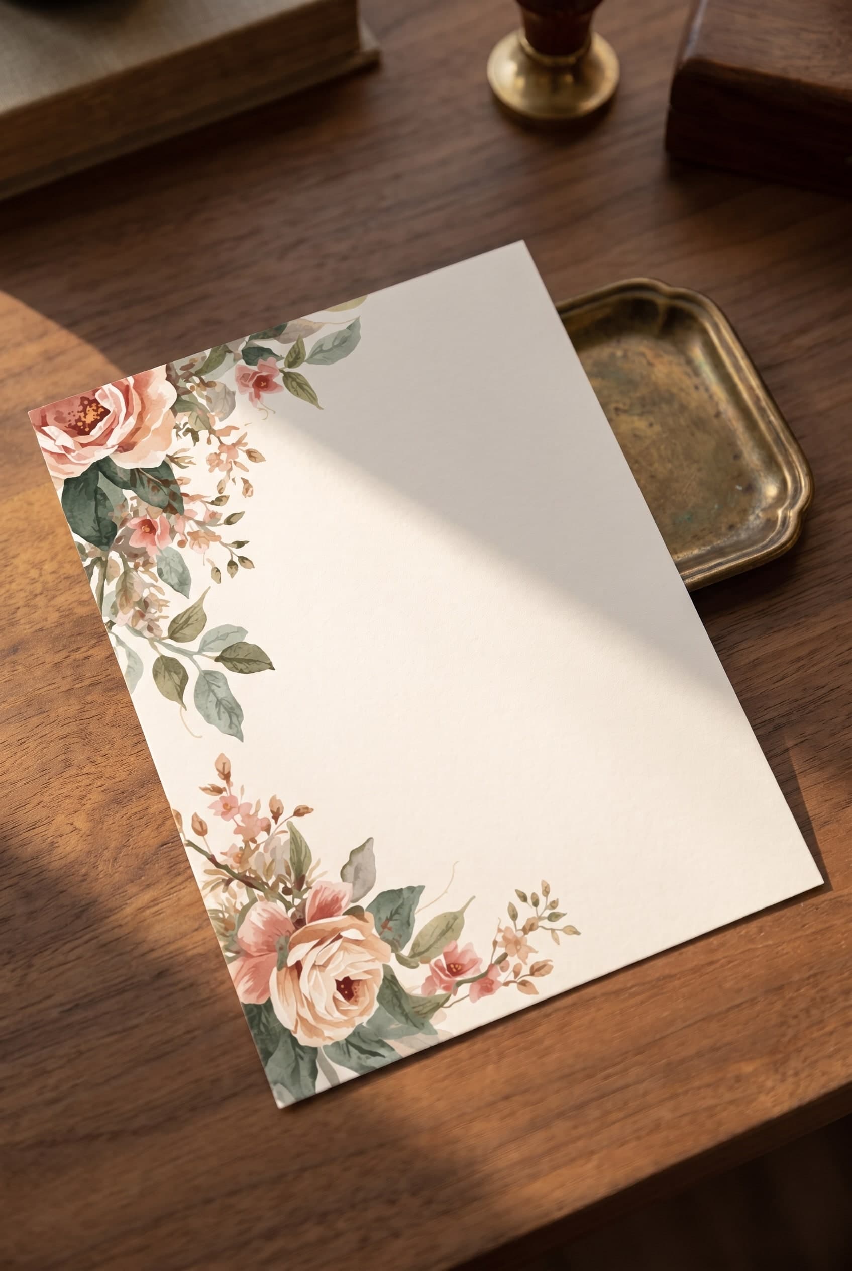 Asymmetric Corner Botanicals details card template