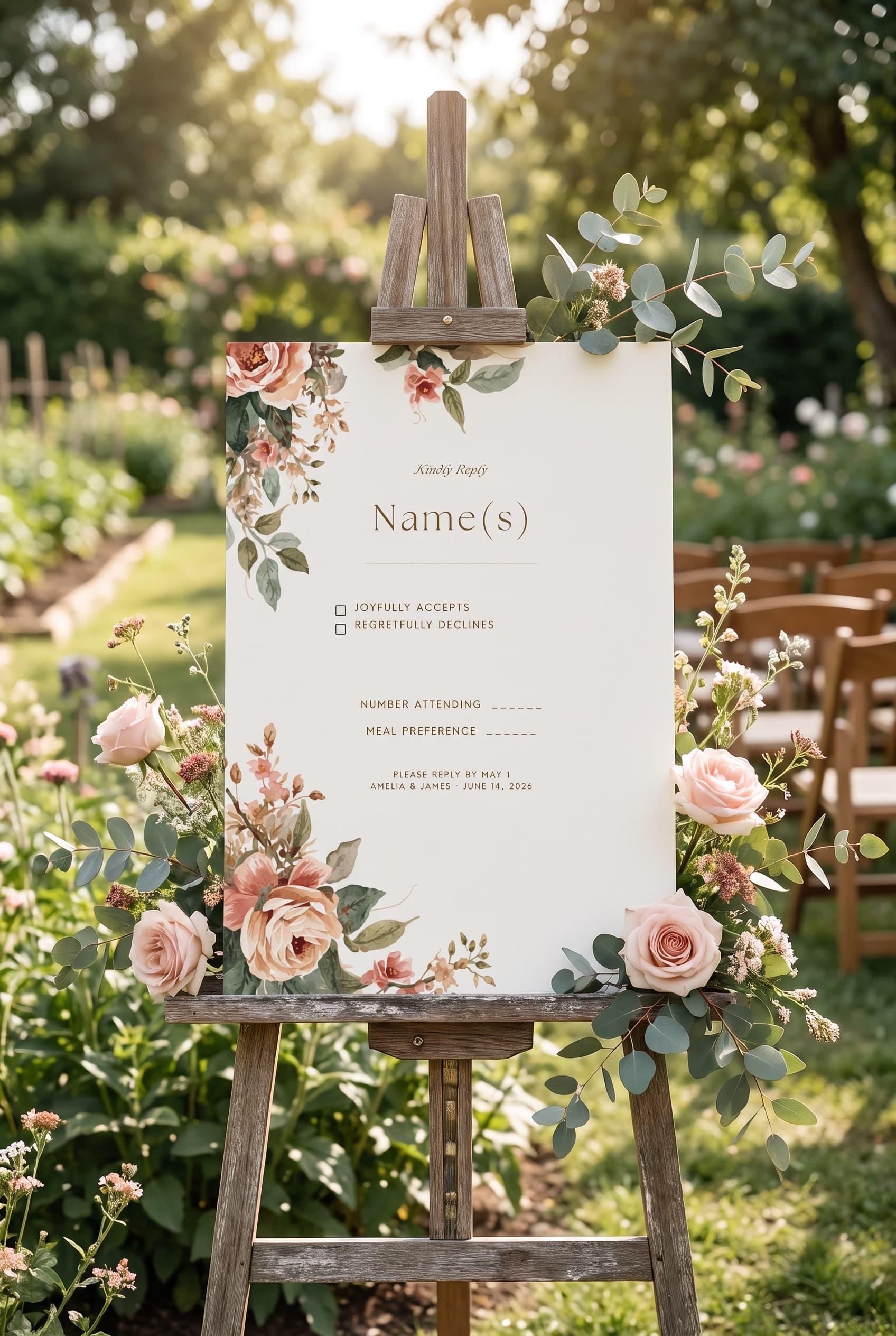 Asymmetric Corner Botanicals guestbook sign template