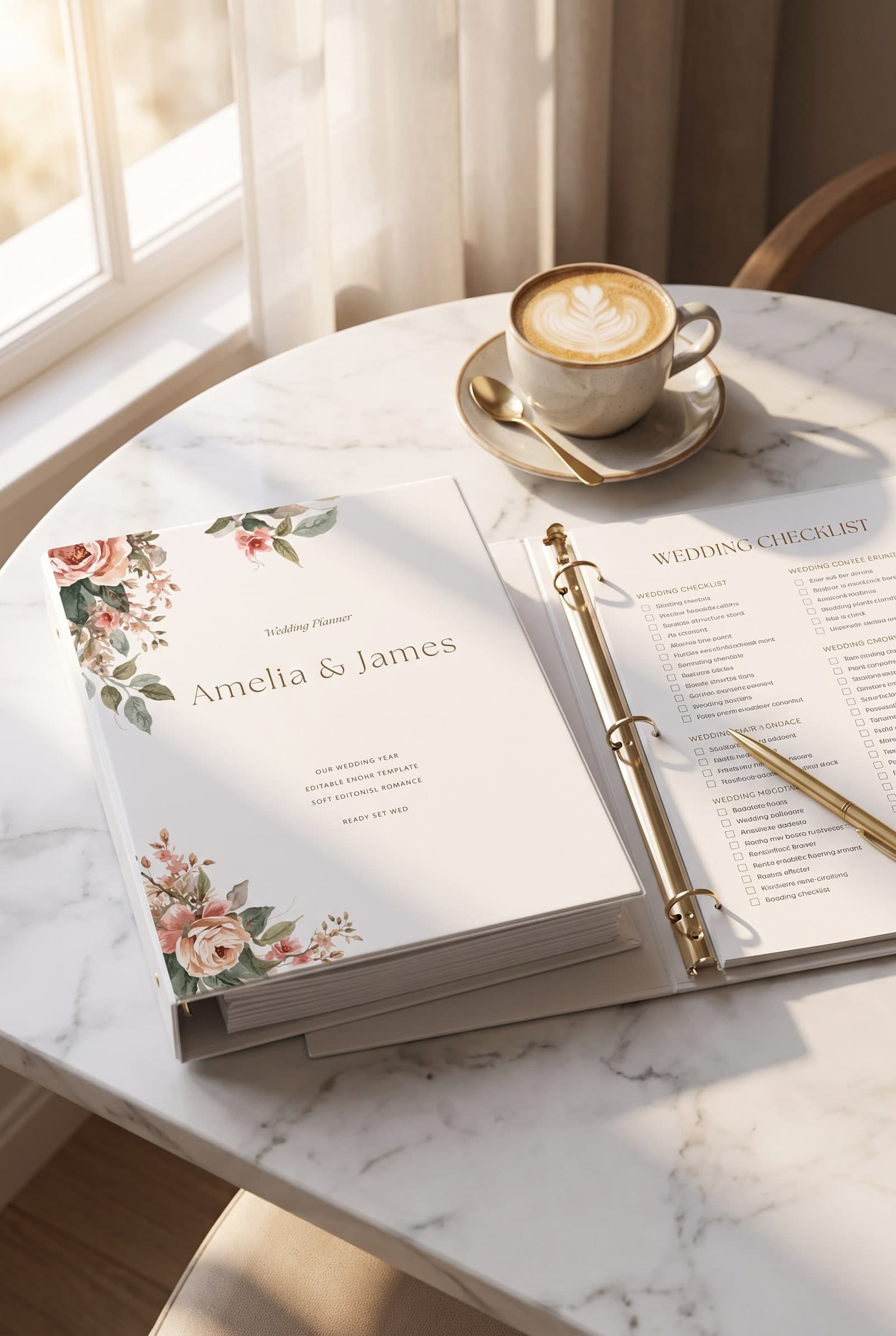 Editable Wedding Planner Printable Canva Template | 200 Page Binder