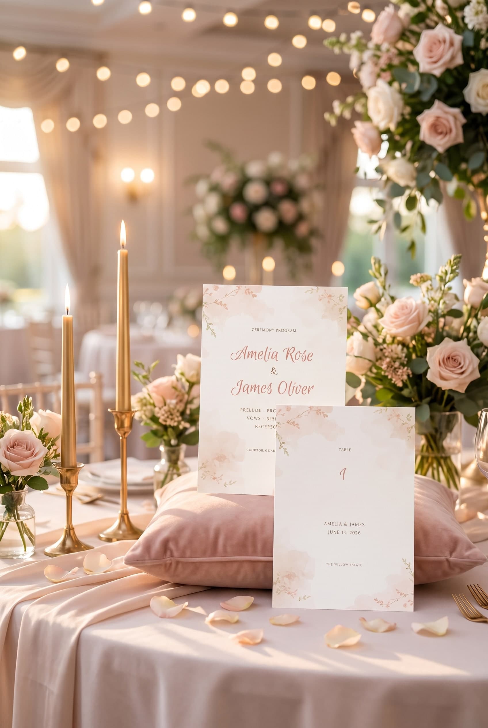 Blush Watercolor Wash ceremony program template